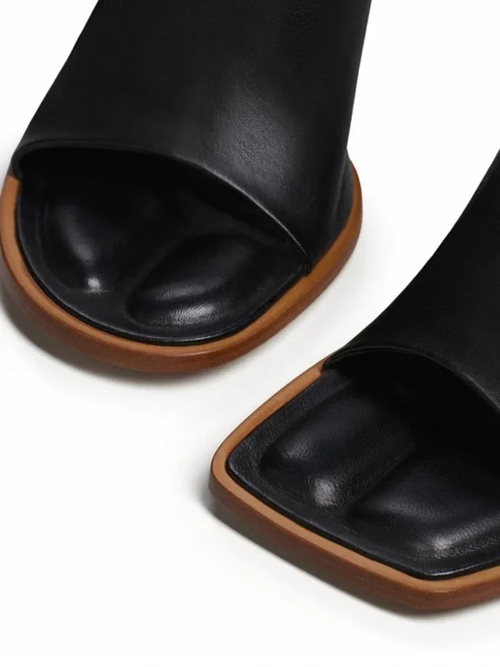 JACQUEMUS - 80mm Les Mules Ronde Leather Mules 37 Like New - Picture 4 of 16